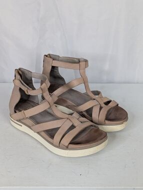 Eileen Fisher Sola Tumbled Nubuck Leather Sneaker Sandals - Size 6.5